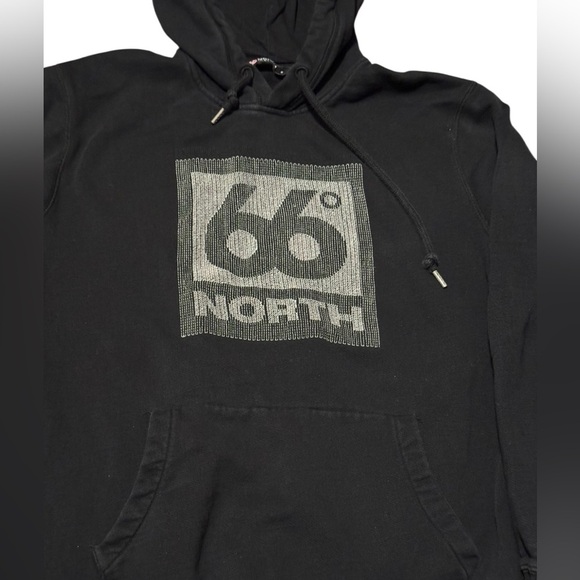 66 North Iceland Black Hoodie Size Small Sweatshirt - Picture 5 of 8